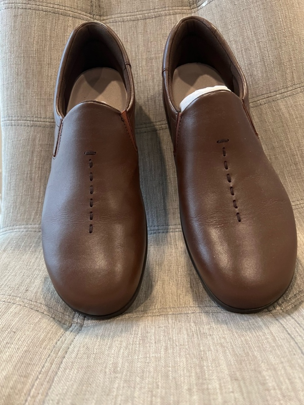 SAS Brown Leather Slip-On Loafers for Women